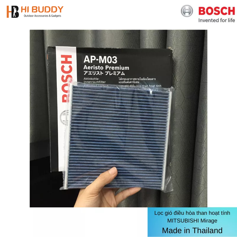 Lọc gió điều hòa than hoạt tính BOSCH AP-M03 Ariesto Premium: MITSUBISHI Mirage, Attrage, Xpander; HYUNDAI i10 (19 - )