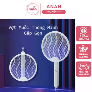 Vợt muỗi thông minh gấp gọn, kiêm đèn bắt muỗi tự động 2in1, vợt muỗi usb tiện dụng dễ mang anan mart