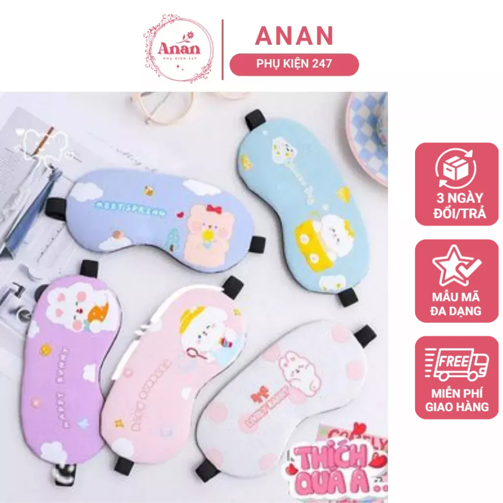 Miếng Che Mắt Kèm Túi Gel Massage Bịt Mắt Chống Chói Mắt Khi Ngủ Cho Học Sinh, Nhân Viên Văn Phòng Anan Mart