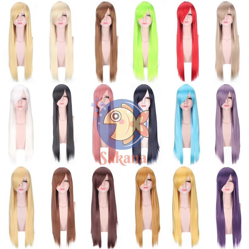 Tóc giả dài 80cm thẳng các màu lưới hoa chịu nhiệt Wig Sakana Cosplay Shop