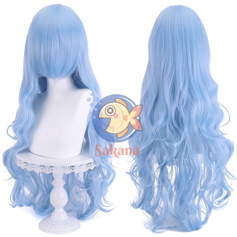 Tóc giả nguyên đầu dài 80cm xoăn các màu lưới hoa chịu nhiệt Wig Sakana Cosplay Shop