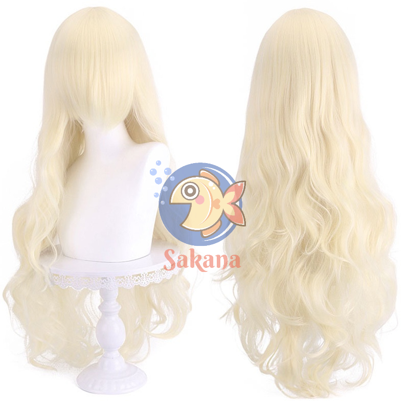Tóc giả nguyên đầu dài 80cm xoăn các màu lưới hoa chịu nhiệt Wig Sakana Cosplay Shop