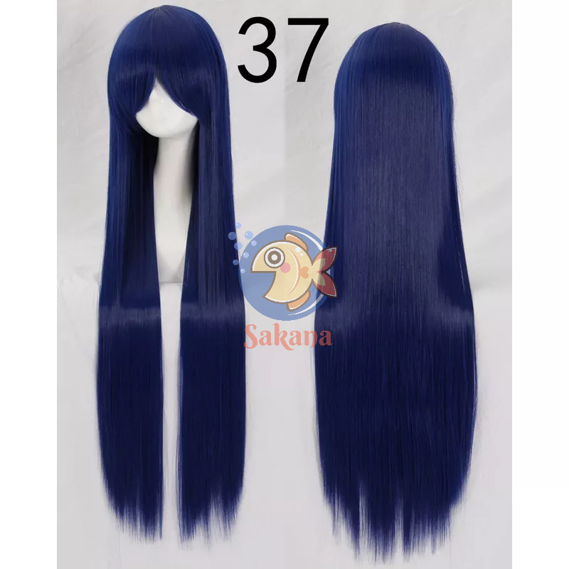 Tóc giả 100cm xanh đen 037 lưới hoa wig Sakana Cosplay