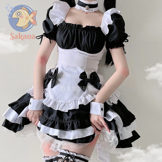 [CÓ SẴN] Váy maid cosplay đáng yêu 2 nơ - hóa trang hầu gái Nhật Bản mẫu 2022 Sakana