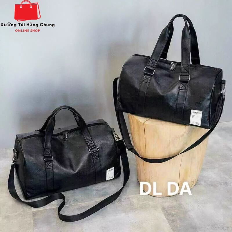 Túi Du Lịch Nam Xách Tay Đựng Quần Áo Chất Da,Túi trống thể thao Size lớn có ngăn để giày riêng biệt chống nước