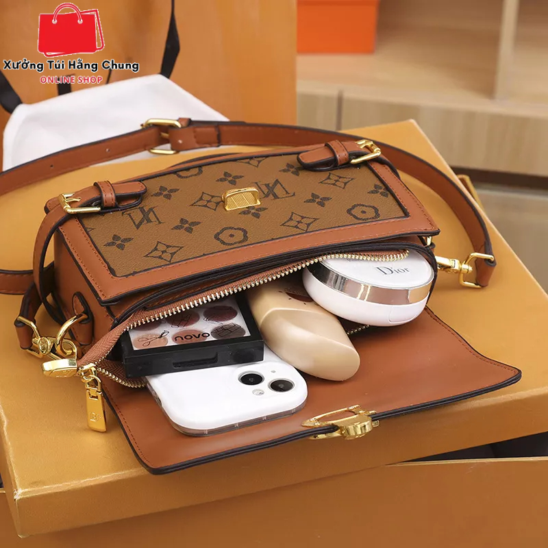 Túi xách nữ L V mới , Túi nữ vuông đeo chéo l v phong cách trẻ trung