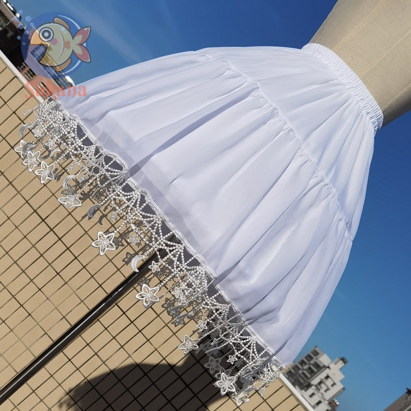 Tùng phồng khung váy lót hình sao dài 58cm màu trắng lolita Sakana Cosplay Shop