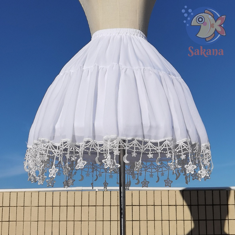 Tùng phồng khung váy lót hình sao dài 58cm màu trắng lolita Sakana Cosplay Shop