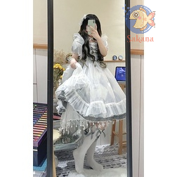 Tùng phồng khung váy lót hình sao dài 58cm màu trắng lolita Sakana Cosplay Shop