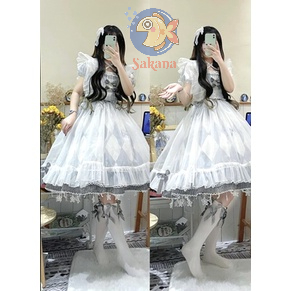 Tùng phồng khung váy lót hình sao dài 58cm màu trắng lolita Sakana Cosplay Shop