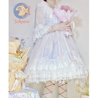 Tùng phồng khung váy lót hình sao dài 58cm màu trắng lolita Sakana Cosplay Shop