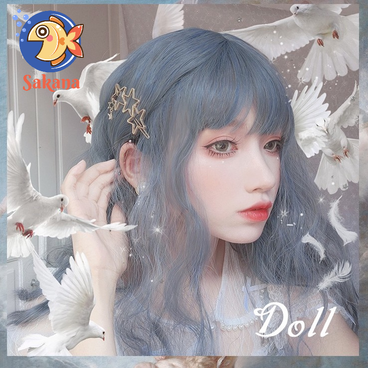 Sẵn Tóc giả wig lolita xoăn cosplay 60cm lưới hoa chịu nhiệt hãng Hengji Sakana Cosplay Shop