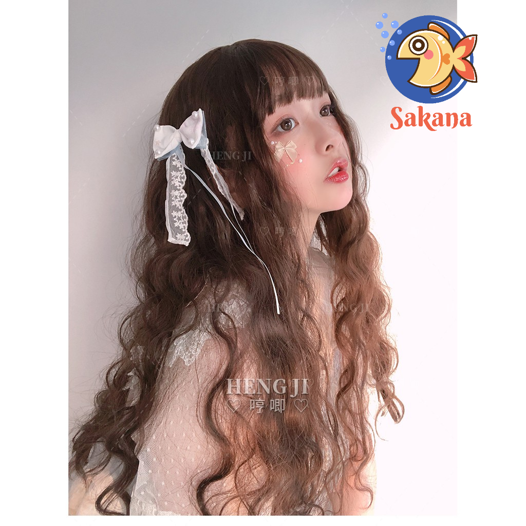 Sẵn Tóc giả wig lolita xoăn cosplay 60cm lưới hoa chịu nhiệt hãng Hengji Sakana Cosplay Shop