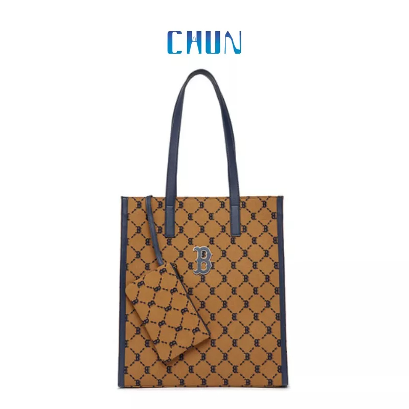 Túi Monogram Dia Tote Boston Redsox Dáng Đứng Đựng Vừa A4, Laptop - Túi MLB Tote Xuất Dư