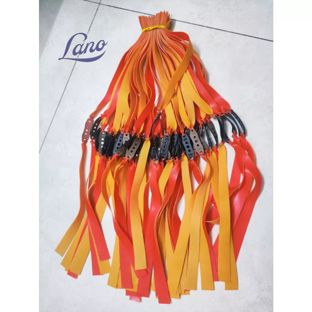 Dây ná cao su 2 lớp cao cấp, thun ná cao su 2 lớp siêu cấp 1.2mm 2 lớp đỏ-vàng