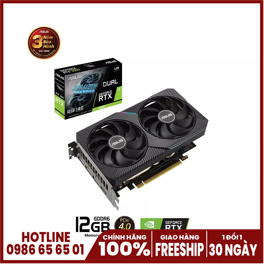 Card màn hình Asus DUAL-RTX 3060-12G-V2 | BigBuy360 - bigbuy360.vn