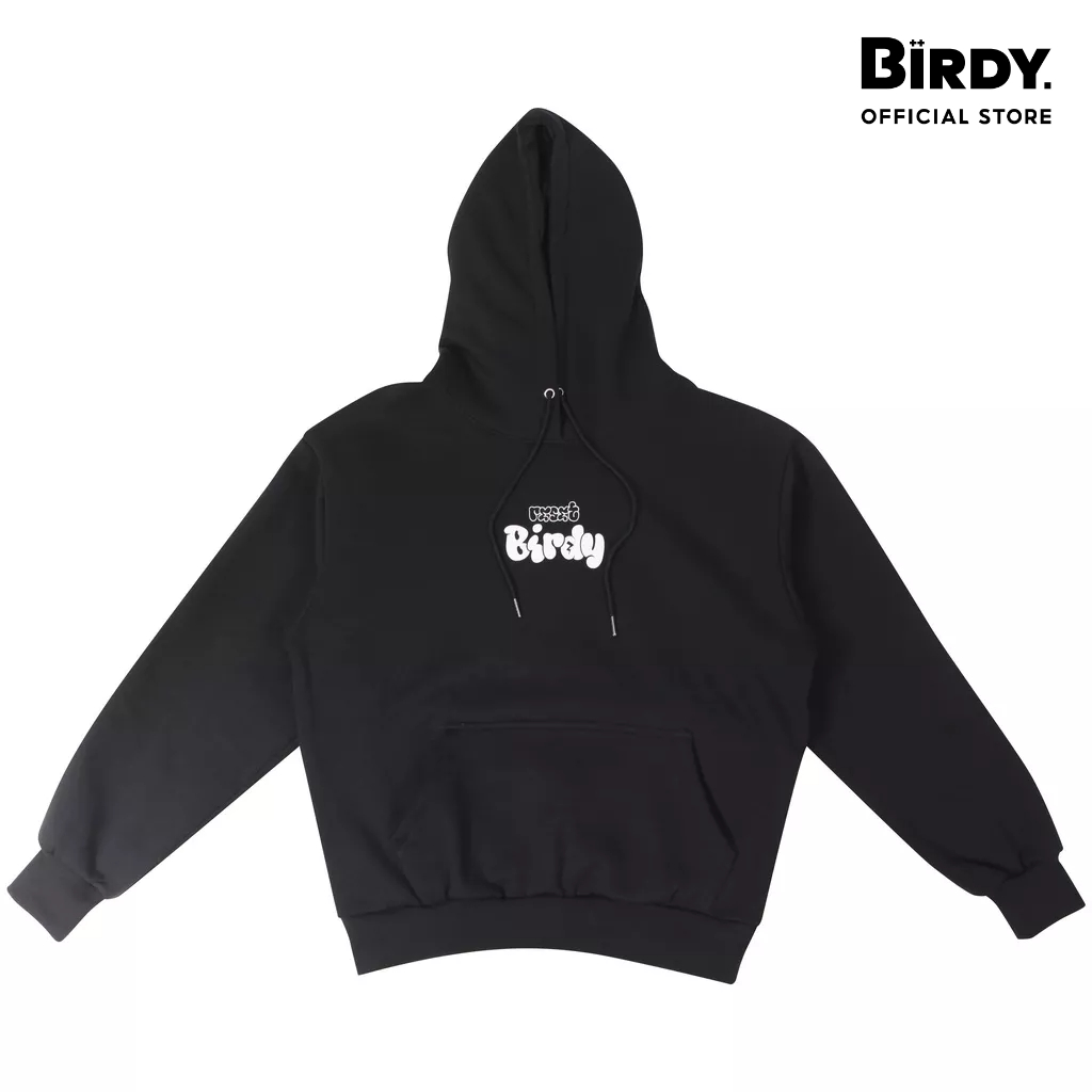 Áo hoodie đen trơn nam nữ Birdybag Reset nỉ bông dày unisex localbrand chính hãng