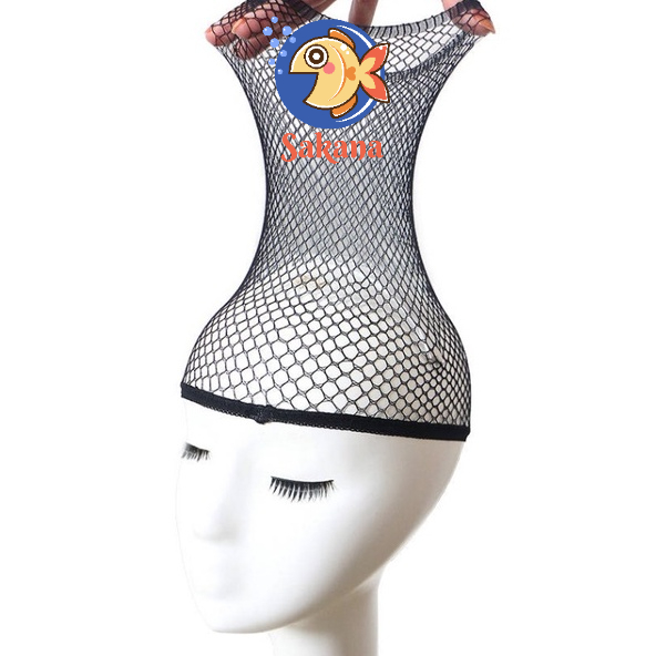 Lưới đội wigcap tóc giả cosplay màu đen / lưới trùm tóc co dãn