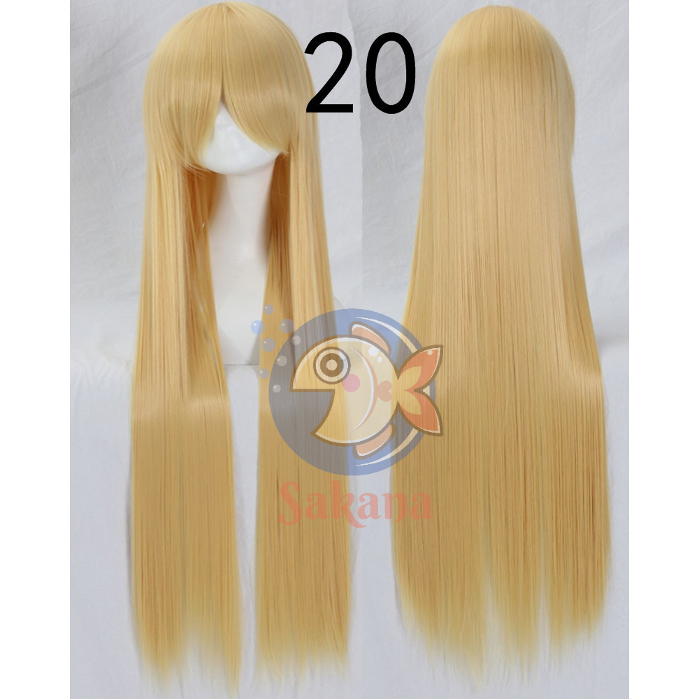 Tóc cơ bản vàng 100cm cosplay Sakana Cosplay