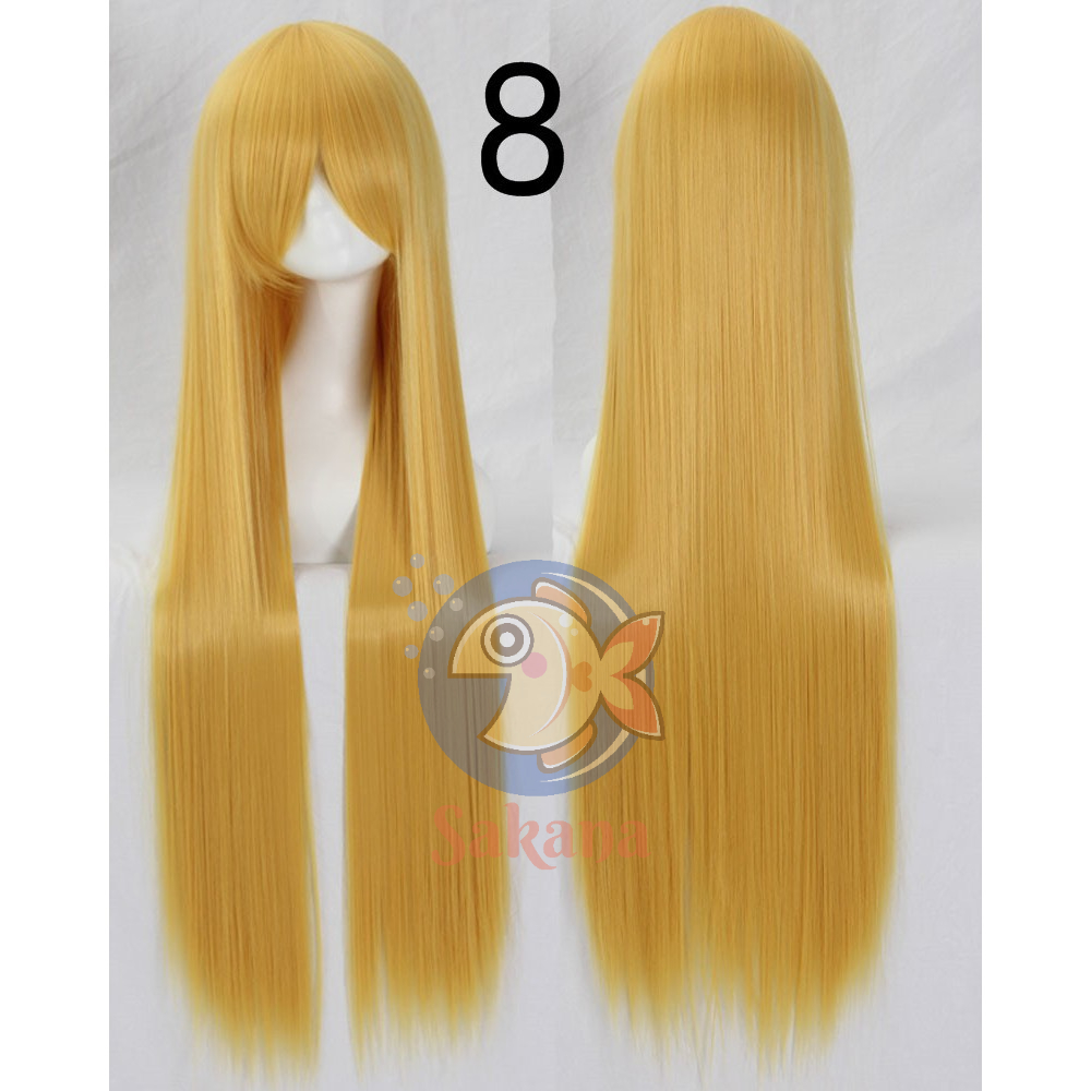 Tóc cơ bản vàng 100cm cosplay Sakana Cosplay