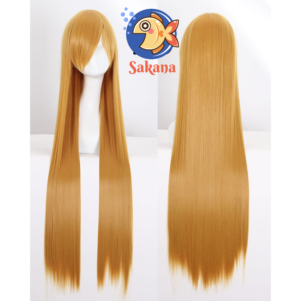 Tóc cơ bản vàng 100cm cosplay Sakana Cosplay