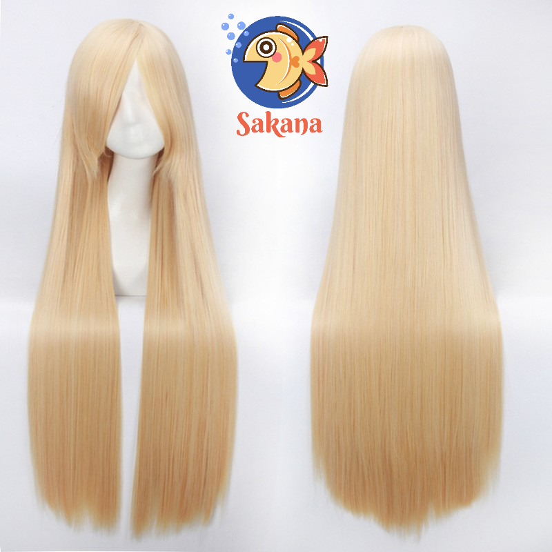 Tóc cơ bản vàng 100cm cosplay Sakana Cosplay