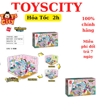 Đồ chơi lego phòng ngủ cho bé gái 3 trong 1 qman 4801