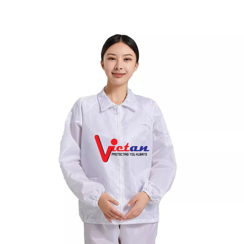Đồng phục chống tĩnh điện  phòng sạch màu trắng dài tay