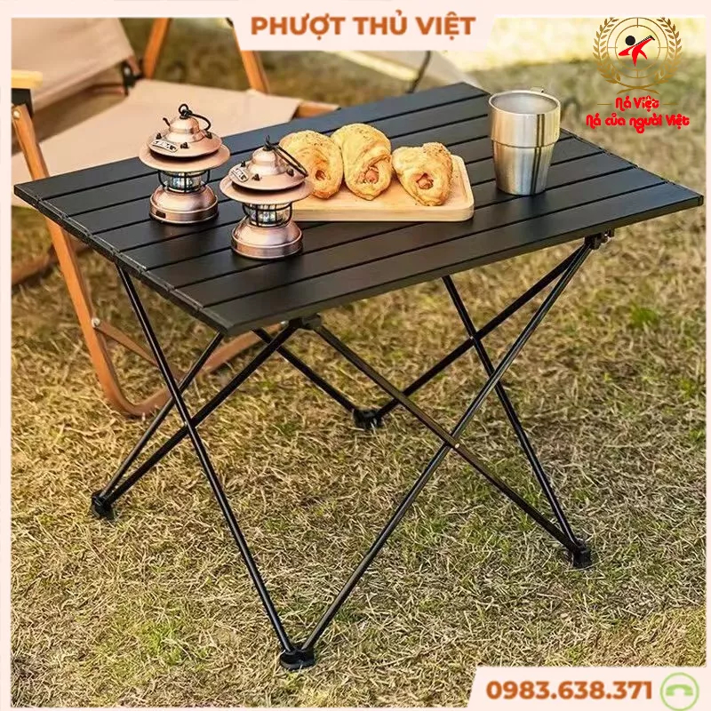 Bàn dã ngoại xếp gọn picnic du lịch gấp gọn bằng hợp kim nhôm siêu nhẹ, khung chắc chắn với độ bền cao [DCP3]