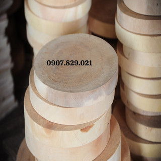 Thớt gỗ tròn sọ khỉ dùng chặt xương, băm thịt loại dày 6.5cm, 9cm