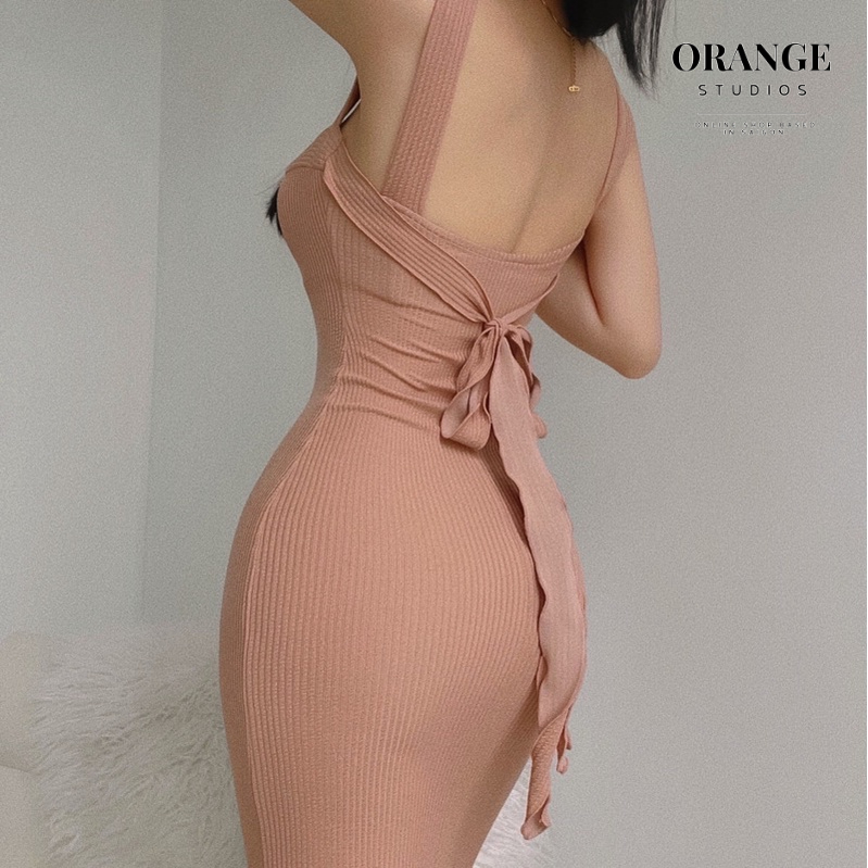 Sẵn Hỏa Tốc - Amie Dress - Đầm Ôm Form Dài Có Dây Orange Studios