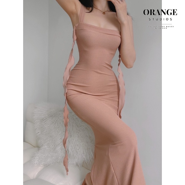 Sẵn Hỏa Tốc - Amie Dress - Đầm Ôm Form Dài Có Dây Orange Studios