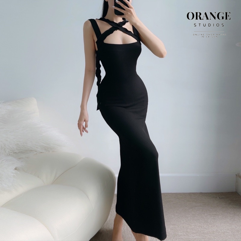 Sẵn Hỏa Tốc - Amie Dress - Đầm Ôm Form Dài Có Dây Orange Studios