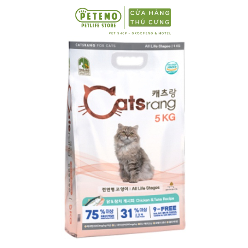 Hạt mèo Catsrang All Life Stage Thức ăn cho mèo mọi lứa tuổi từ 3 tháng tuổi 5kg Petemo Pet Shop