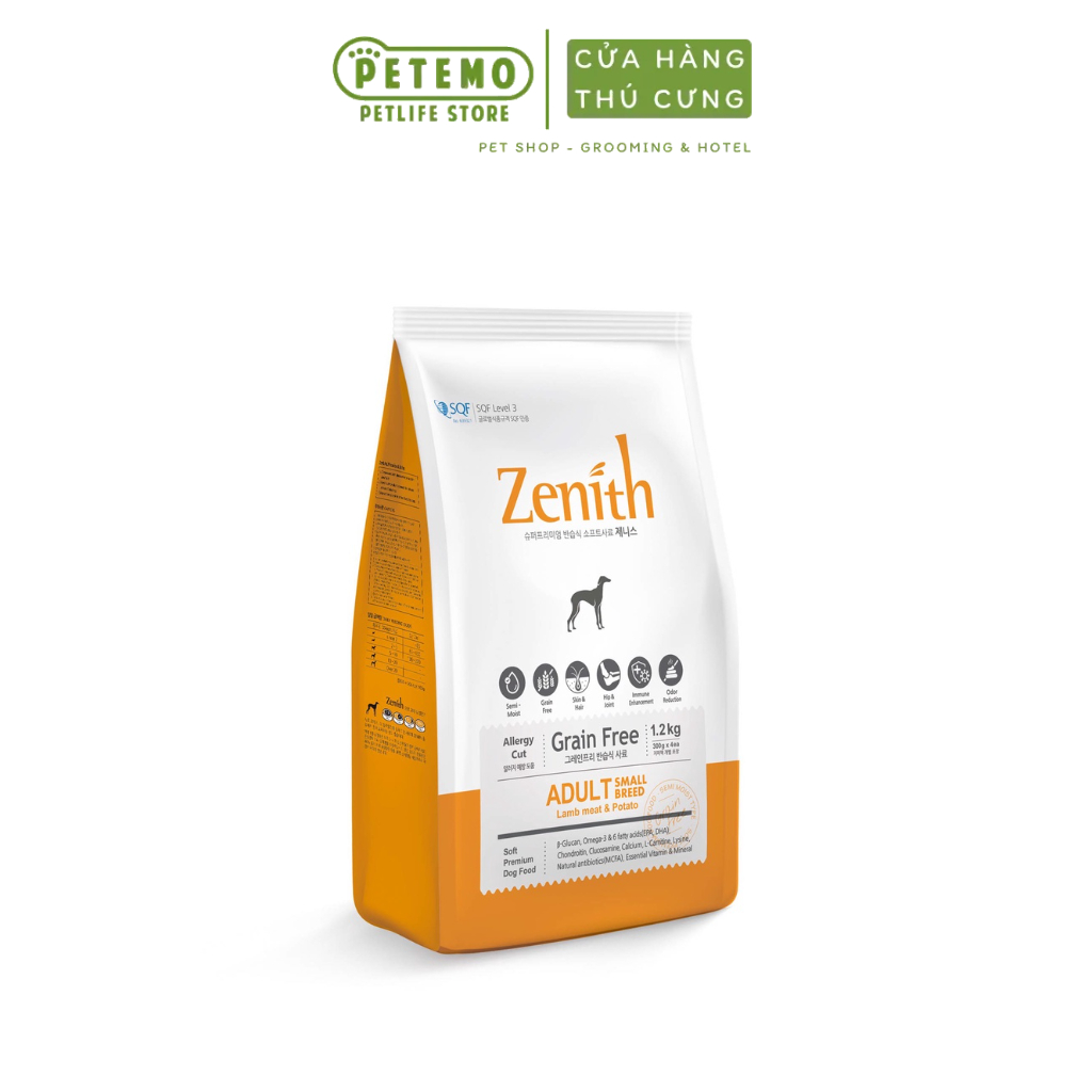 Hạt chó Zenith Adult Thức ăn cho chó trưởng thành dạng mềm 1.2kg Petemo Pet Shop
