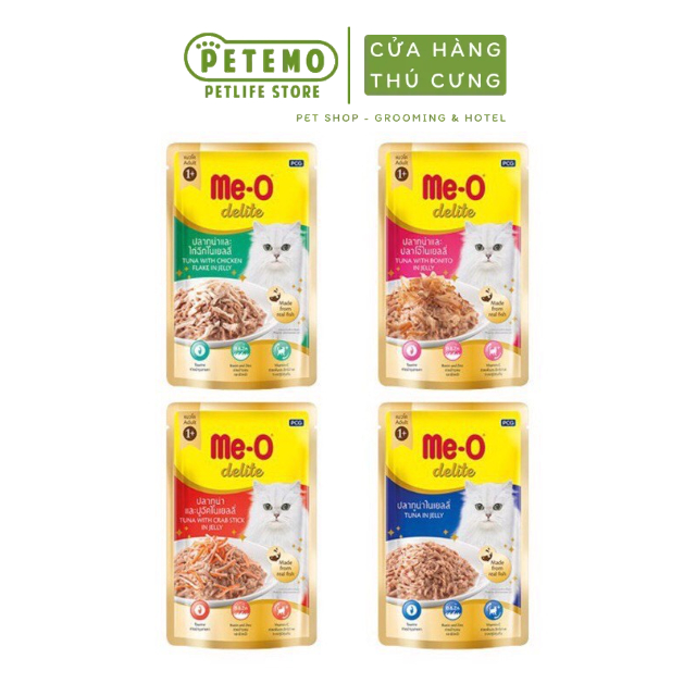Pate Cho Mèo Trưởng Thành Me-O Delite 70g, nhiều vị