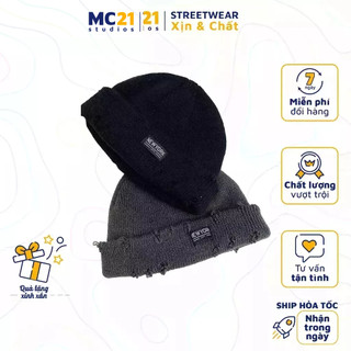Mũ beanie len rách MINION CLOTHING freesize Unisex nam nữ Ulzzang Streetwear Hàn Quốc chất len dày dặn form đẹp M2801