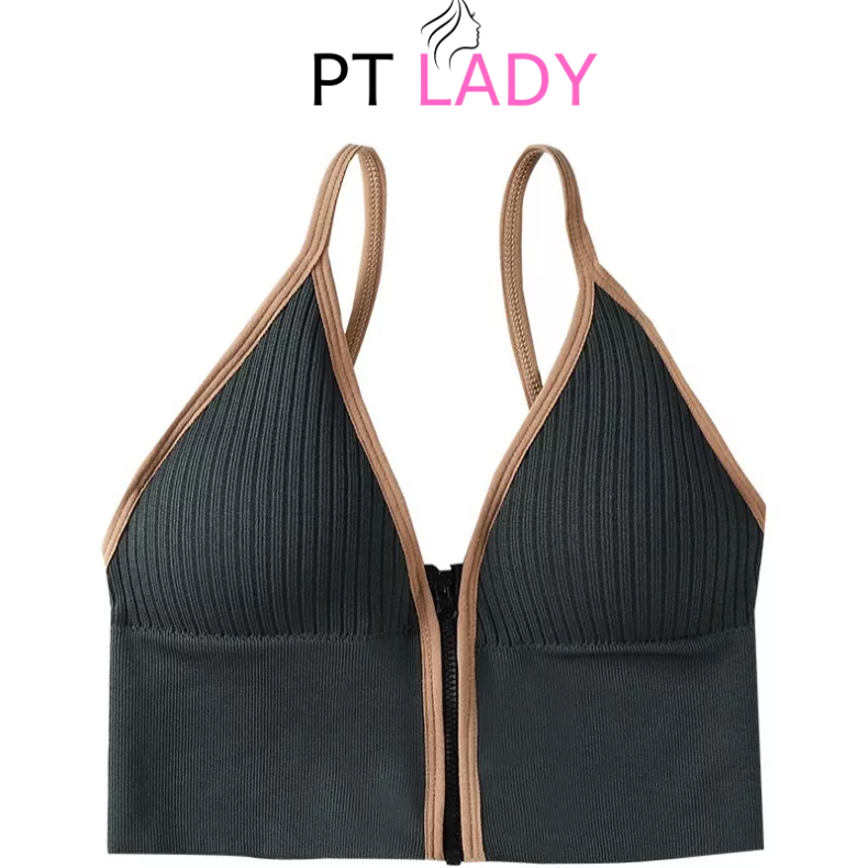 Áo Bra Thun Có Khóa Kéo Khoét Sâu Quyến Rũ Thiết Kế Độc Đáo PT Lady BRA 813