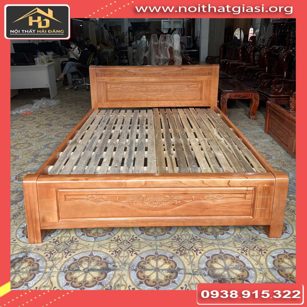 Giường Gỗ Xoan 1.8m x 2m Lắp đặt tận nơi