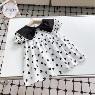 Váy 1032 cổ đen sz 8-26kg bé gái