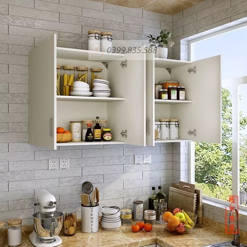 Tủ gỗ treo tường đa năng 60x60cm giá rẻ tủ bếp ốp tường nhiều kích thước gỗ MDF nhập khẩu cao cấp dễ dàng lắp ghép