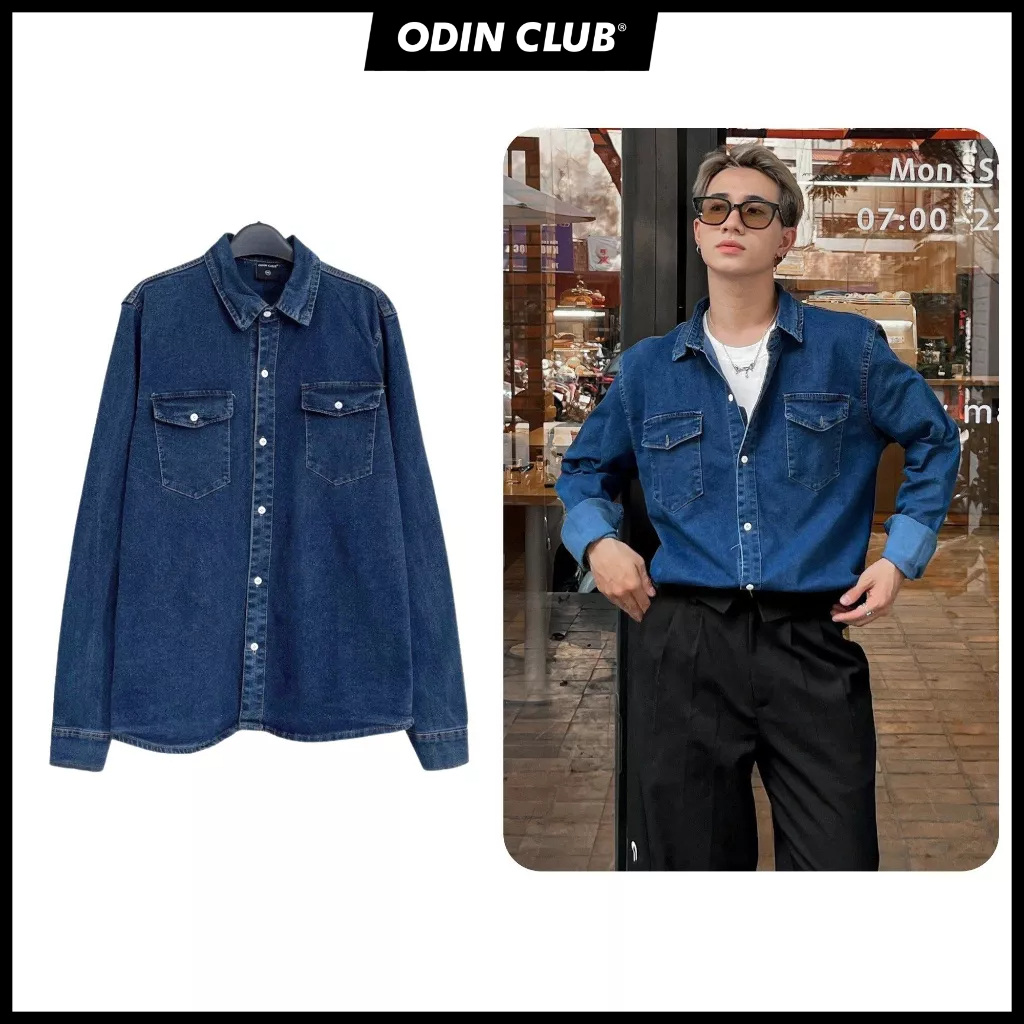 Áo Sơ Mi Dài Tay Denim ODIN CLUB, Áo sơ mi dài tay form rộng nam nữ, Local Brand ODIN CLUB