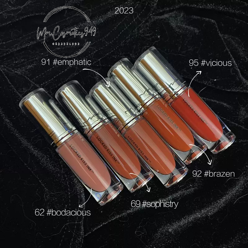 Son kem MAC Locked Kiss Ink nhiều màu