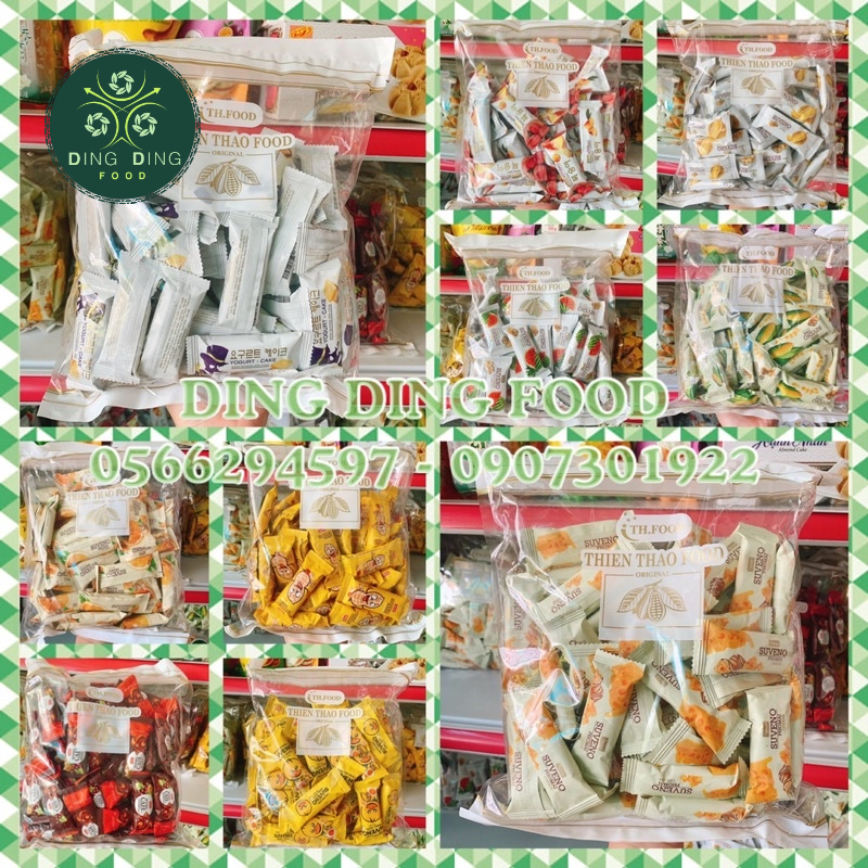 Mới -  Tổng Hợp Các Vị Bánh Sữa Chua Xốp Giòn Suveno 500g, Thiên Thảo, Ăn Vặt Siêu Ngon, DING DING FOOD