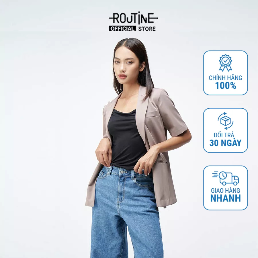 Áo Vest Nữ Tay Lửng Xẻ Sau Cài Nút Form Relax - Routine 10F21VESW001