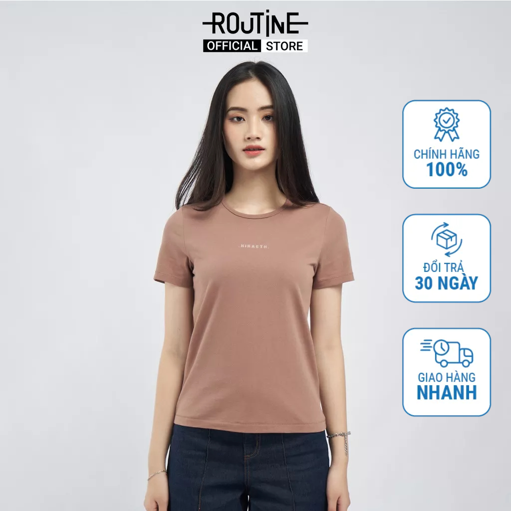 Áo Thun Nữ Tay Ngắn In Họa Tiết Form Fitted - Routine 10F21TSSW013