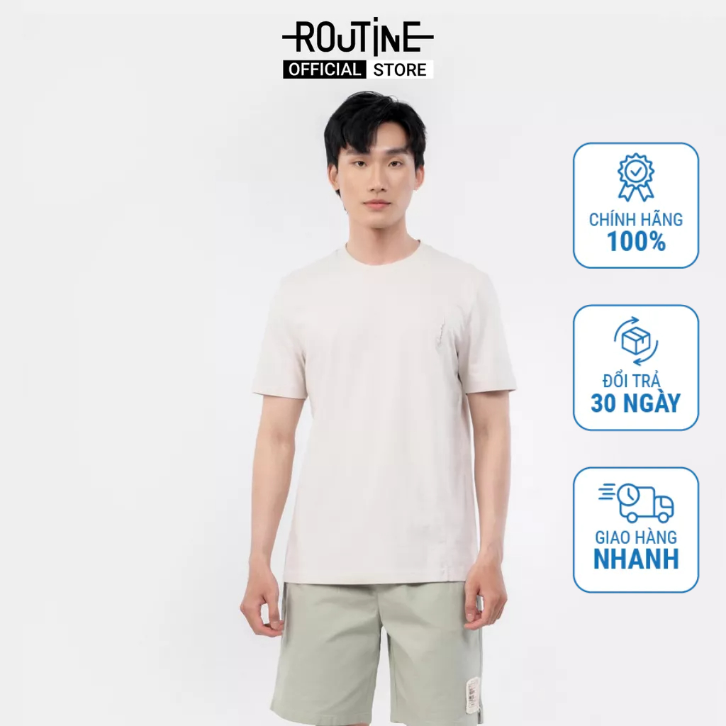 Áo Thun Nam Tay Ngắn Thêu Chữ Form Regular - Routine 10S22TSS009