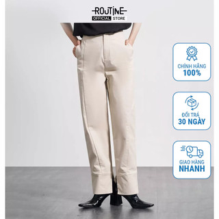 Quần Kaki Nữ Ống Suông Xẻ Lai Trơn Form Straight - Routine 10S21PCAW003
