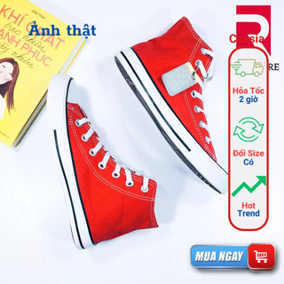 Giày sneaker màu đỏ cổ cao (lẻ size bán giá rẻ)