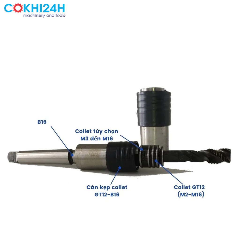 Đầu Kẹp Mũi Taro Chống Quá Tải GT12-B16 Collet Tự Lựa GT12 (M2-M16)